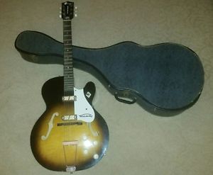 VINTAGE Pre-1966 Harmony Rocket Hollow Body Electric Guitar w/case!!!