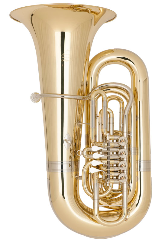 MIRAPHONE 497 "HAGEN" TUBA 6/4 SIB 4 PALETTES VERNI +Housse