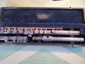 Antique Artley marked  silver flute elkheartr Il  USA