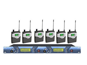 UHF In Ear Monitor Wireless System, Twin transmitter Dual channel 6 Bodypacks