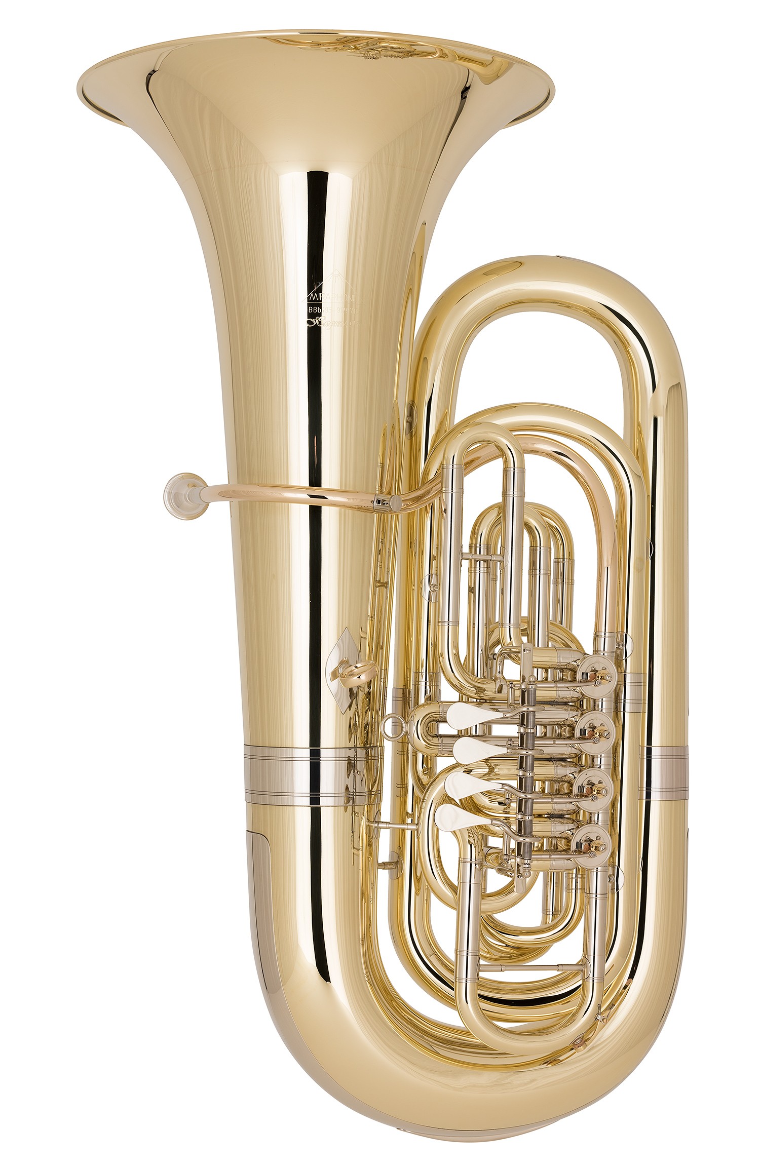 MIRAPHONE 495 "HAGEN" TUBA 4/4 SIB 4 PALETTES VERNI +Housse