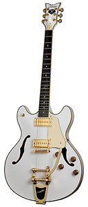 Schecter Robin Zander Corsair 6-String Semi Hollow-Body Electric Guitar, White