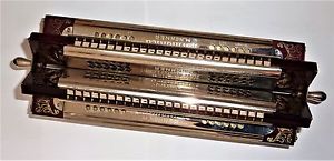 Rare Paddlewheel sextet Hohner Harmonica in original case