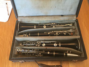 Beautiful pair of vintage clarinets in B Flat and A - marked foreign - French?
