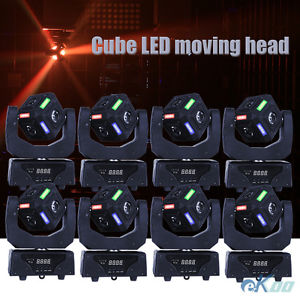 8 Units Cube Moving Head LED 60w RGBW 4in1 Beam Moving Head DJ Club Wash Light