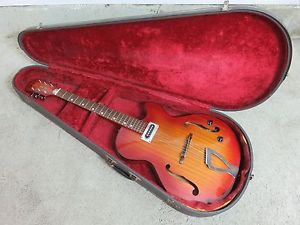 Vintage 1960s Goya Redburst Single PU Electric Guitar From Italy Near Mint