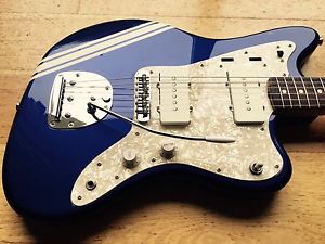 FENDER JAZZMASTER '66 REISSUE 2010 MIJ U- SERIAL JUPITER BLUE w/ COMP. STRIPES