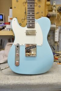 Left Handed Ron Kirn T-style Electric Guitar, Daphne Blue
