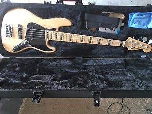 2016 Fender American Deluxe Jazz Bass V 5-String Electric Bass Natural Map