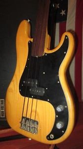 Vintage 1978 Fender Precision Bass Fretless Natural With Hard Case Sounds Great