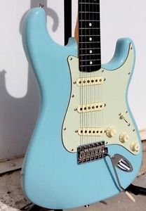 FENDER STRATOCASTER 1960's DAPHNE BLUE W/ MATCHING HEAD STOCK LIMITED EDITION SE