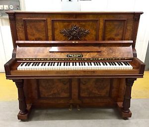 Rob Seidel Art Case Upright Piano in Burr Walnut C.1890