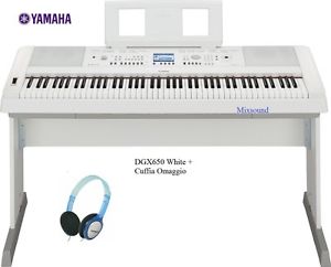 YAMAHA DGX650 WHITE BIANCO PIANO ELETTRICO 88 TASTI PESATI + CUFFIA OMAGGIO DGX