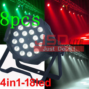 8pcs 18x10w 4in1 RGBW led par can light par led dj stage Club Wedding lighting