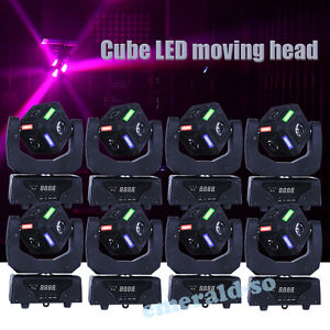 8 Units Cube Moving Head LED 60w RGBW 4in1 Beam Moving Head DJ Club Wash Light
