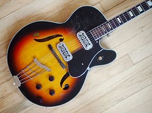 1960 Harmony Meteor H70 Airline-Branded Vintage Electric Guitar w/ Gold Foils