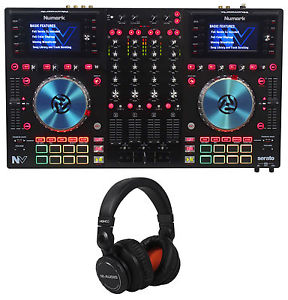 Numark NV Intelligent 4-Ch. Dual Display DJ Controller for Serato DJ+Headphones