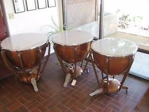 GOOD SET OF 3  LUDWIG "STANDARD SYMPHONY" COPPER 26 29 & 32 TIMPANI, 1970'S,