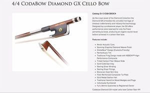 CodaBow Diamond GX Cello Bow 4/4 Size