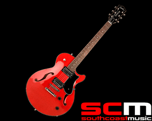 RRP$3599 GODIN MONTREAL PREMIERE TRANS RED HOLLOWBODY ELECTRIC GUITAR WITH BIG