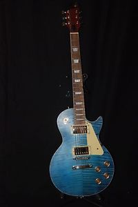 Amazing! Blue Handcrafted Les Paul Type Right Hand Electric Guitar