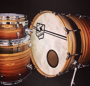 Zebra Wood / Acrylic Hybrid SJC Custom Drum Kit