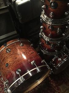 DW Drum Workshop Collectors Exotic ZEBRAWOOD 6 PC Drums w/ upgraded throw