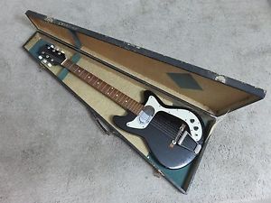 Vintage 1960s Guyatone Teisco Electric Guitar Japan MIJ Refinished Black Case
