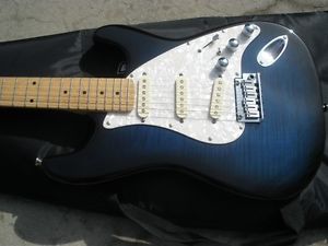 Benford Strat Plus Ultra Style Guitar - Blueburst Flame - Fender Lace Sensors