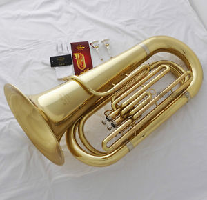 Professional NEW TaiShan Gold Bb Tuba Horn Monel Valves With Case 2 Mouthpieces