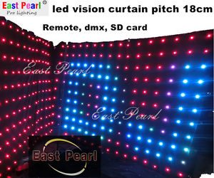 P18 3*6m led video curtain/motion drape/Remote/SD/Backdrop/Dj shows/mobile stage