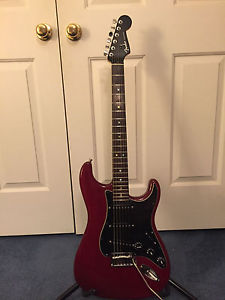 2004 Fender American Deluxe Anniversary Mahogany Stratocaster in translucent red