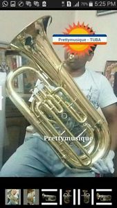 TUBA IN EB FLAT MADE OF PURE BRASS IN BRASS POLISH +HARD CASE BOX +FREE SHIPPING