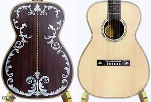 Kaytro-Top Degree FloraI Inlaid Solid India Rosew00d Unique Guitar 6 Str GT3590