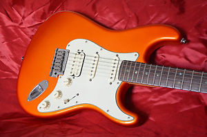 2001 Fender USA American Deluxe HSS Stratocaster, Candy Tangerine