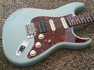 Fender USA American Highway One HSS Strat Daphne Blue w/hs case Hard to Find!