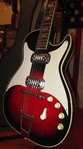 Vintage 1963 Harmony Airline Model 7215 Stratotone Electric Guitar OSSC DeArmond