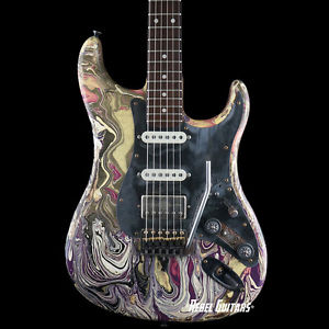 Scala Guitars "Diamonds & Rust" Backbone in Purple Swirl w/ Arcane Pickups