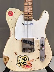 Fender American Vintage '58 Telecaster Guitar HEAVY Aged/Relic'd White