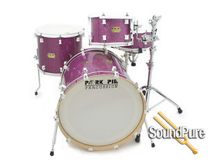 4pc Pork Pie Custom Maple Drum Set-Purple Glass Glitter