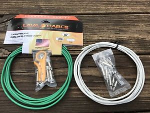 LAVA Solder-Free XL Pedalboard Kit 20ft Cable 20 RA V2 Plugs - GREEN & WHITE