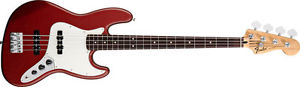Fender Standard Jazz Bass Guitar, Candy Apple Red Finish display model