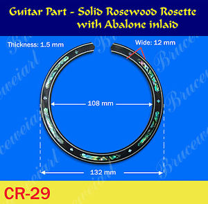 Free Shipping, 10pcs-Guitar Rosewood Rosette w/Abalone inlay inside=108mm(CR29-2