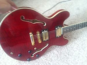 Hondo Revival 80's 335 Lawsuit era Cherry Red Flamed maple