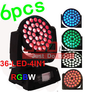 36X10W RGBW 4in1 LED ZOOM Moving Head Wash DMX DJ Stage bar club ZOOM Lighting