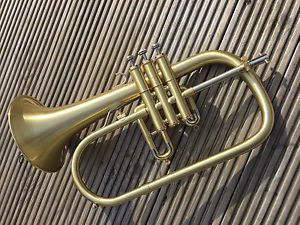Getzen Eterna Bb Flugel Horn-Bespoke Scratched Brass Finish-