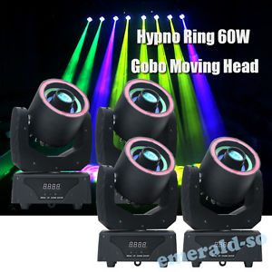4 Units Hypno Ring 60W Gobo Moving Head LED RGB DMX DJ Disco Bar KTV