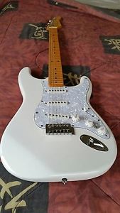 Fender Stratocaster body-Modified w/Maple Amber Finished Neck+Treble Bleed. NICE
