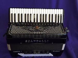 NEW. SCANDALLI POLIFONICO ACCORDION- HAND MADE REEDS + STEREO SENNHEISER PK-UPS