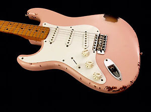 LEFTY! Fender 1957RI Stratocaster Guitar Aged Shell Pink Nitro Left Hand RELIC
